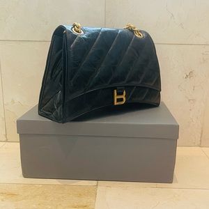 Balenciaga Crush Medium Chain Quilted in Black